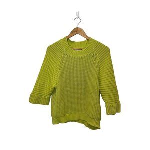 Maeve By Anthropologie Lime Green Ribbed Knit Pullover Sweater Women's Size XS